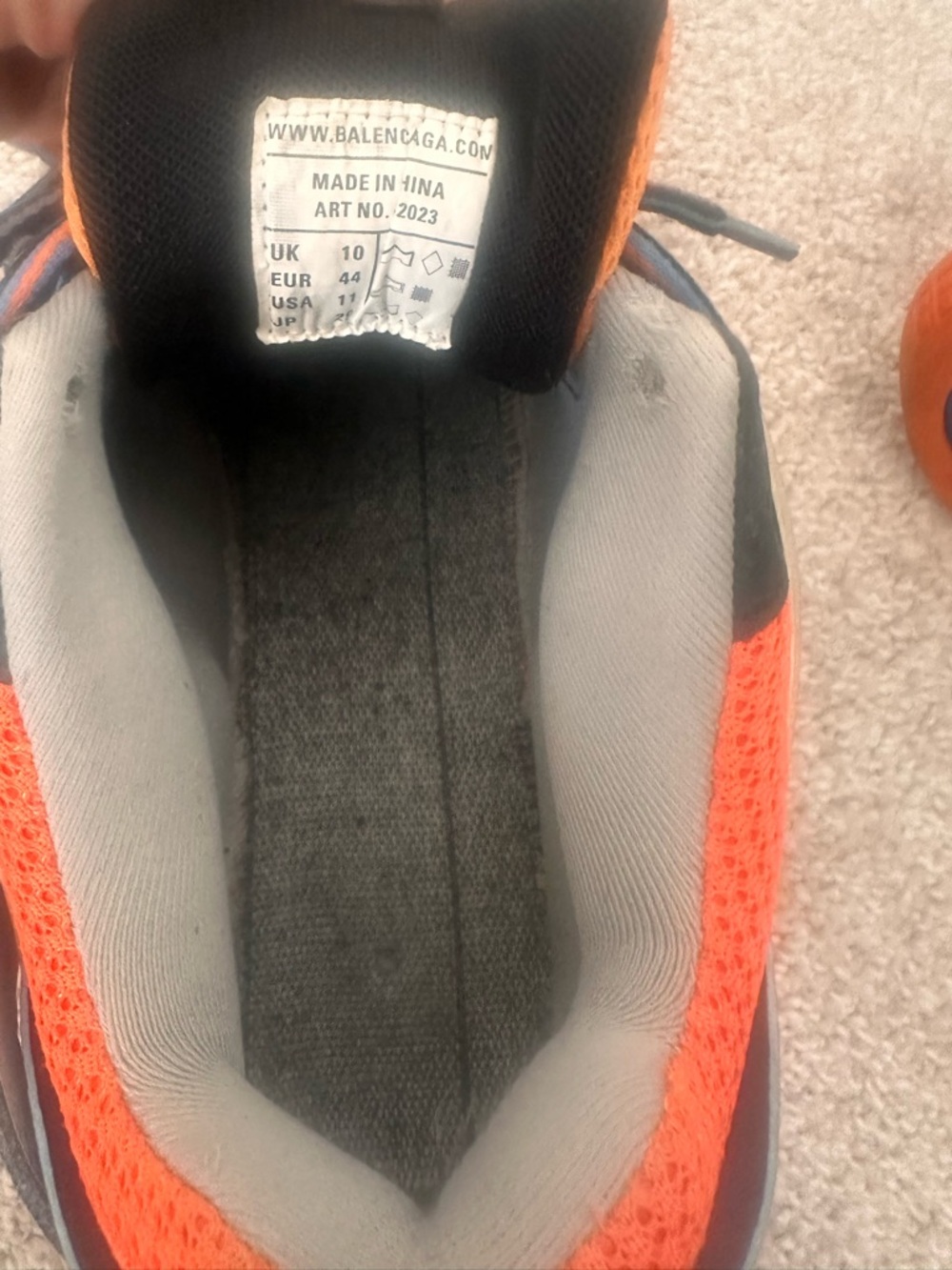 Balenciaga Men's Track 2 Sneakers in Orange and Blue - Picture 7 of 7